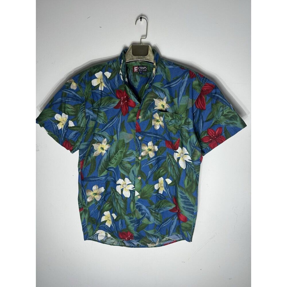 Chaps Ralph Lauren Vintage Hawaiian Floral Men’s Button Down Shirt Size Medium